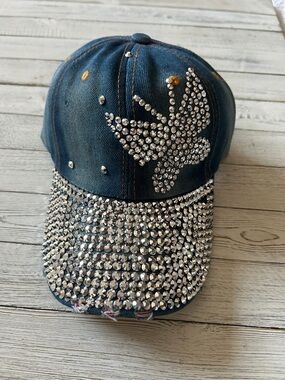 Butterfly Denim Rhinestone Baseball Hat